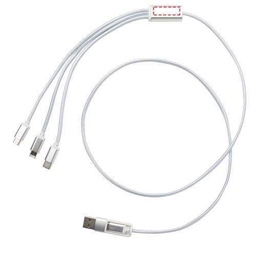Câble de charge 5-1 Versatile en aluminium recyclé Argent