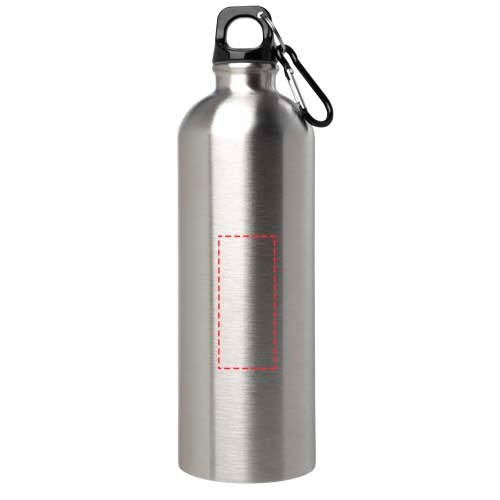 Bouteille d'eau Oregon de 750 ml simple paroi en acier recyclé certifié RCS avec mousqueton Argent