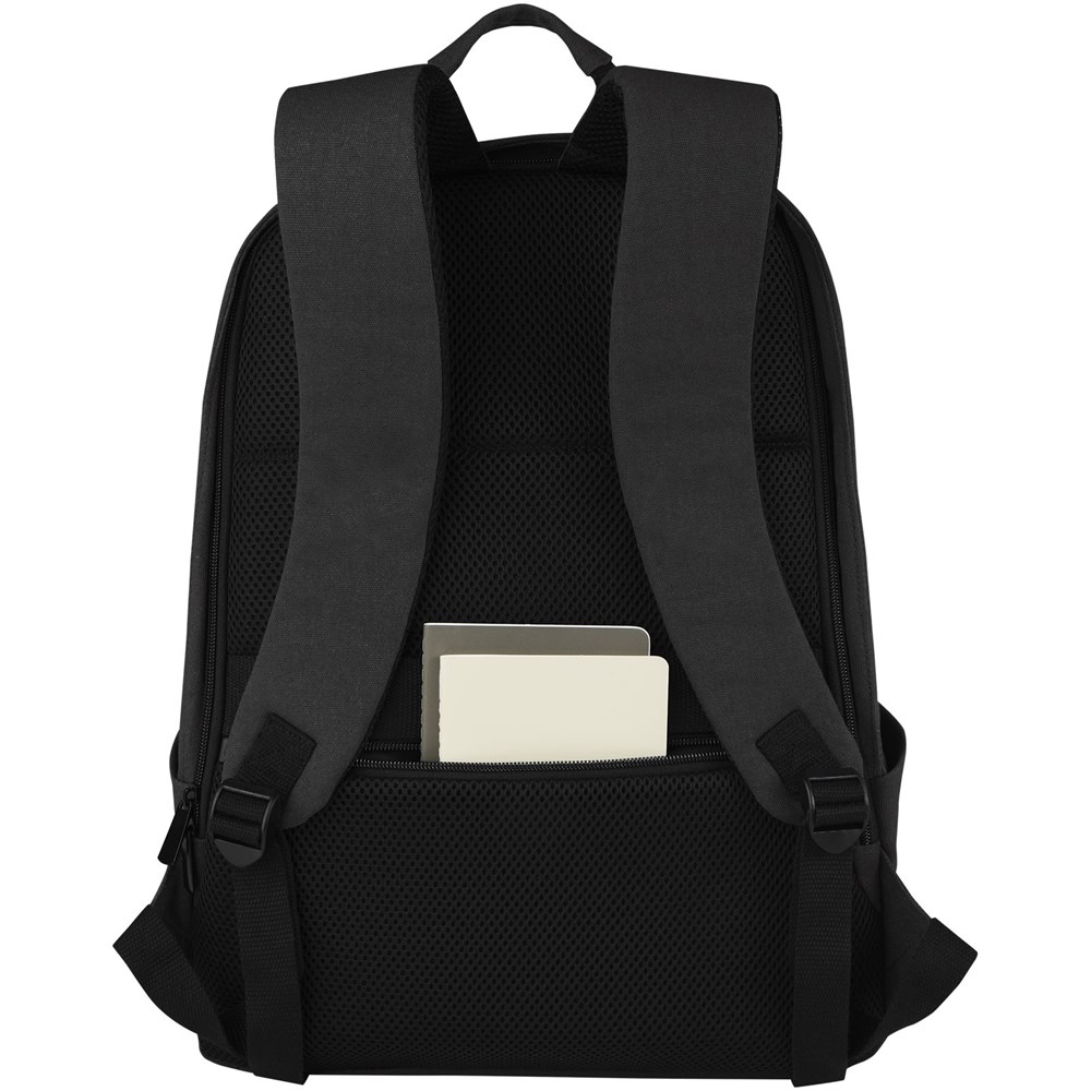 Joey 15,6 Zoll Anti-Diebstahl Laptop Rucksack 18 L aus GRS-recyceltem Canvas schwarz