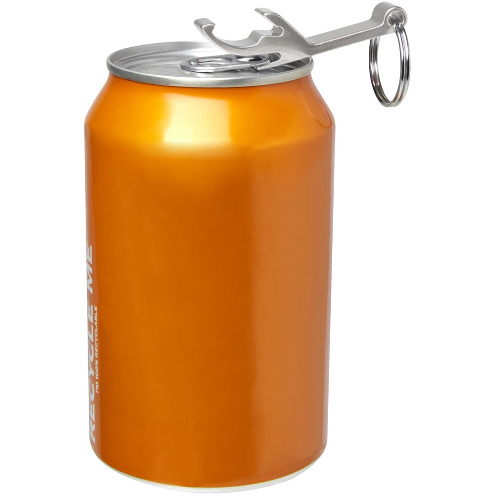 Tao Schlüsselanhänger mit Flaschen- und Dosenöffner aus recyceltem RCS Aluminium silber