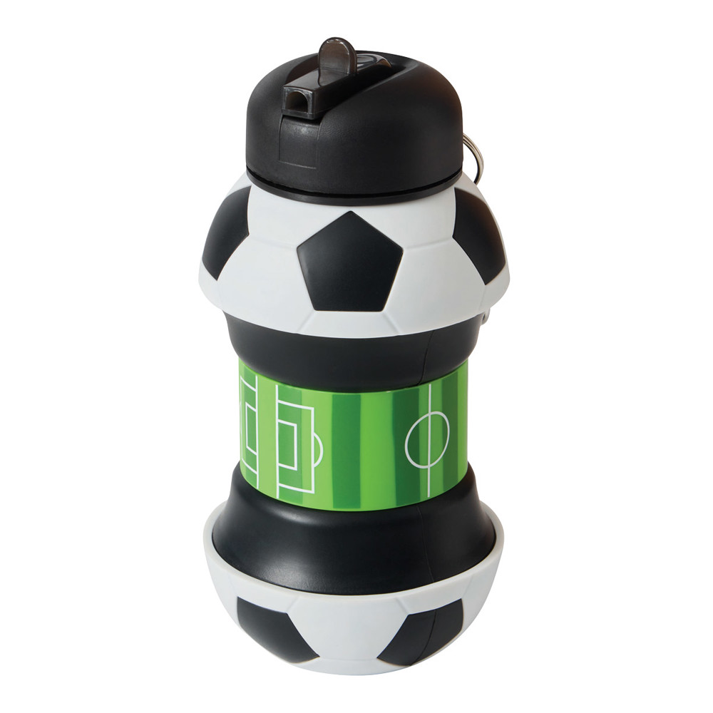 Ausziehbare Trinkflasche für Fussball-Fans – ideal als Giveaway mit individuellem Logo-Druck. Perfekt für Events, Vereine & Promotion-Aktionen.