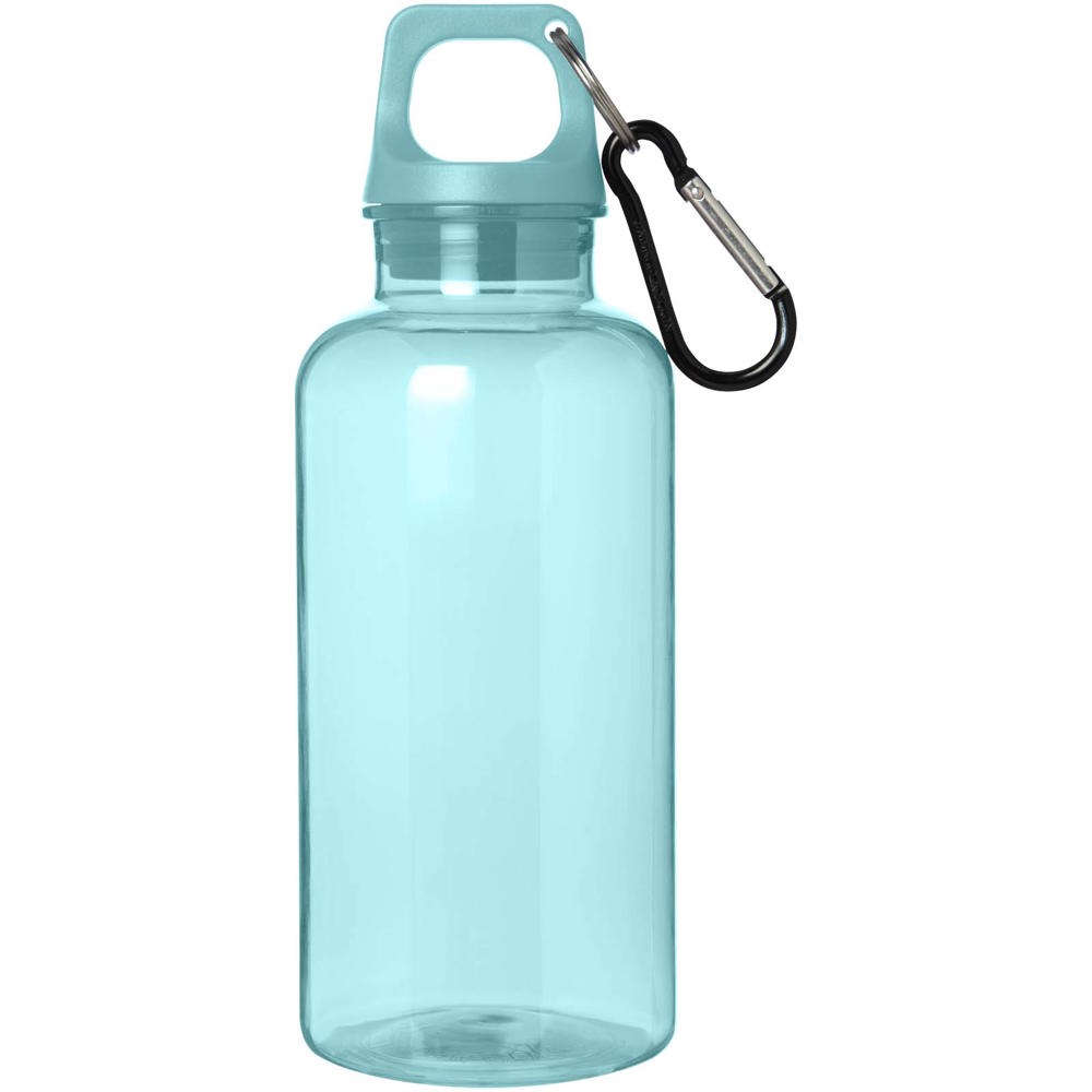 Bouteille d'eau Oregon de 400 ml en plastique recyclé avec mousqueton turquoise