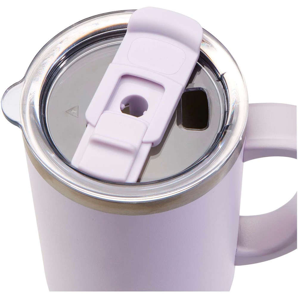 Sydney 1200 ml doppelwandiger RCS-zertifizierter Kupfer-Vakuum Isolierbecher mit Strohhalm fliederfarben