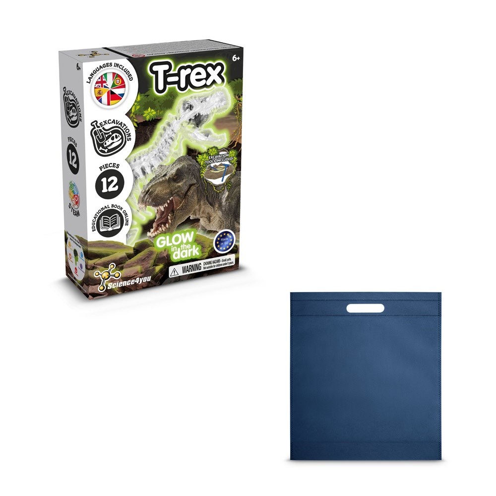Fossil Excavation Kit IV Jeu éducatif livré avec un sac cadeau en non-tissé (80 g/m²) bleu