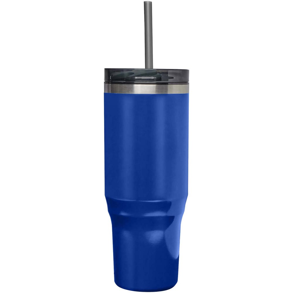 Mug isotherme Melbourne 1200 ml certifié RCS avec paille Bleu royal