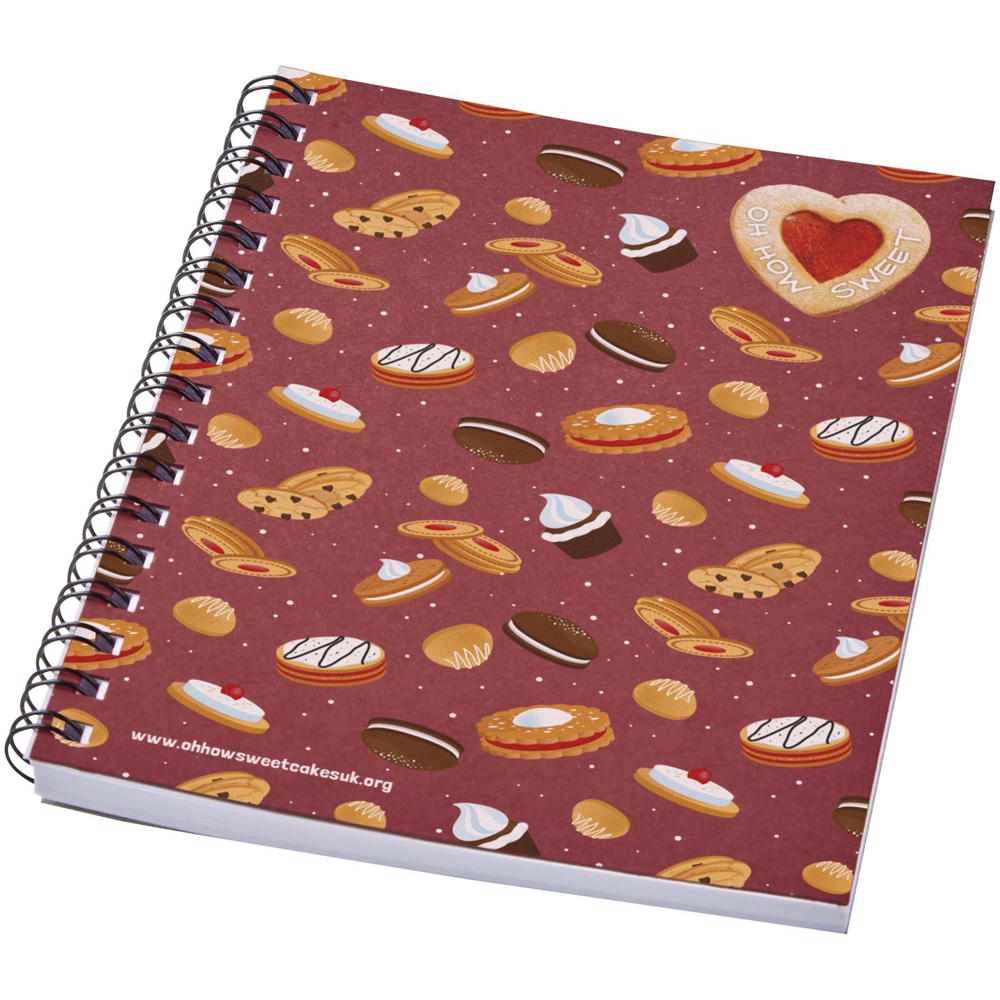 Desk-Mate® A6 farbiges Notizbuch mit Spiralbindung rot