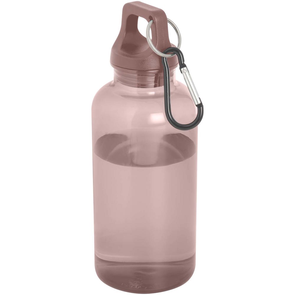 Bouteille d'eau Oregon de 400 ml en plastique recyclé avec mousqueton Rose poudré