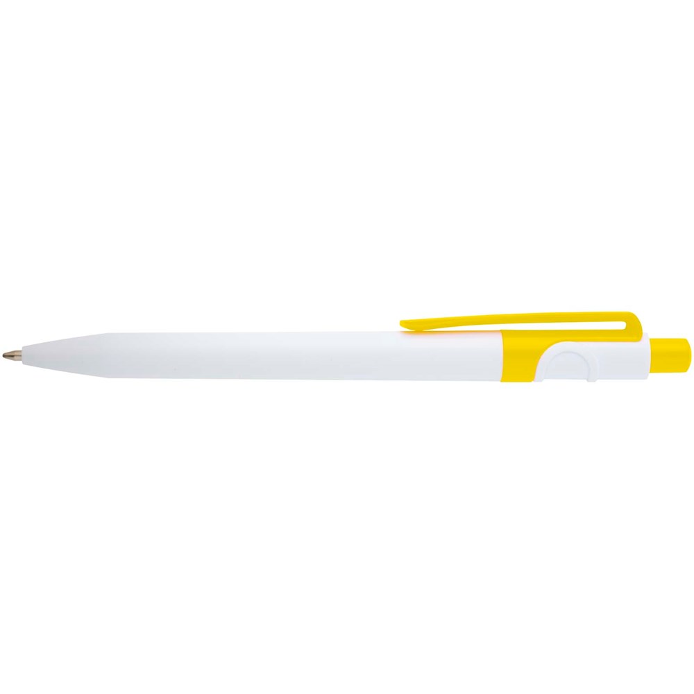 Stylo bille Unica en plastique recyclé (encre bleue) jaune