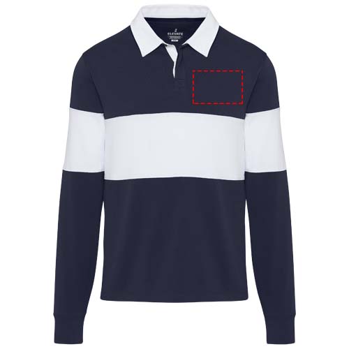 Clyde Rugby Polo Sweatshirt Unisex navy, weiss