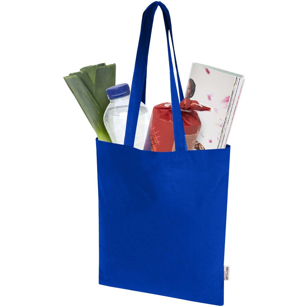 Madras Blend 140 g/m² Tragetasche aus GRS-recycelter Baumwolle 7L royalblau