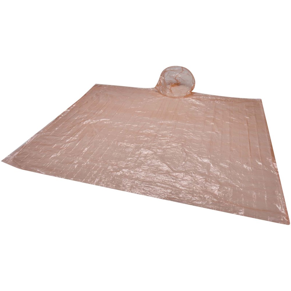 Fog Poncho in rundem Kunststoffbehälter mit Karabinerhaken Orange