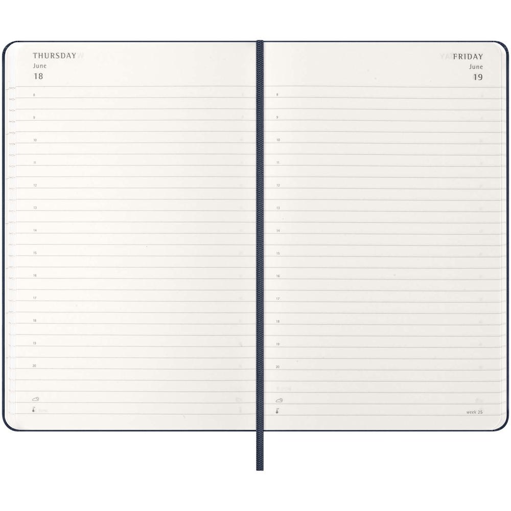 Agenda L quotidien 12 mois Moleskine à couverture rigide Bleu saphir