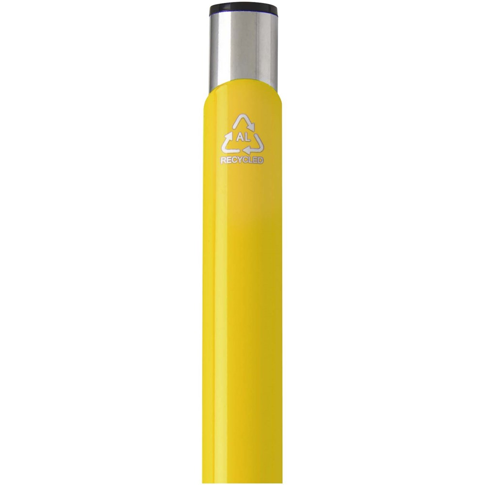 Moneta Kugelschreiber aus recyceltem Aluminium (blaue Mine) Gelb