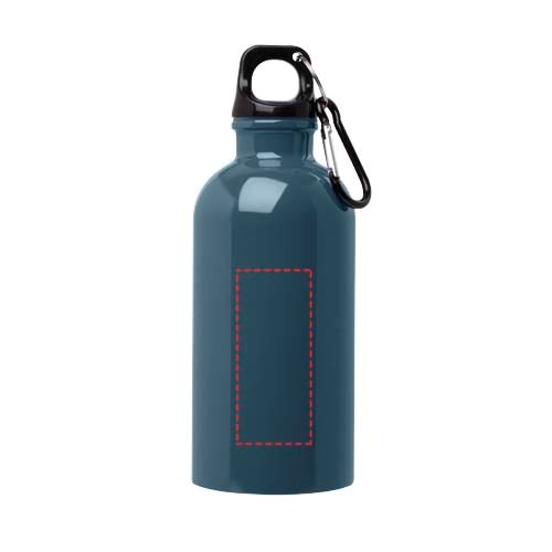 Bouteille d'eau Oregon de 400 ml simple paroi en acier recyclé certifié RCS avec mousqueton Hale Blue