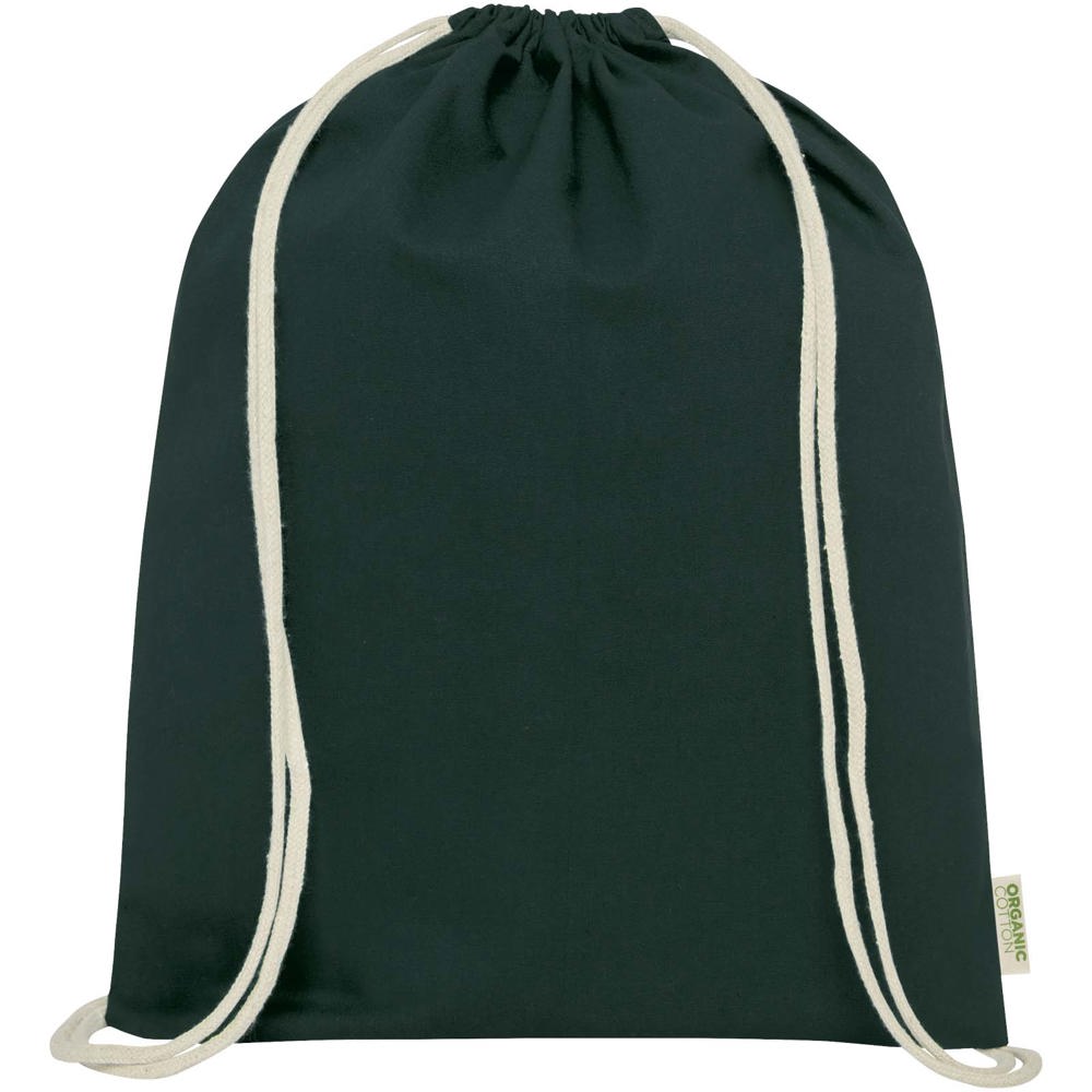 Orissa 100 g/m² Sac à dos en coton biologique avec cordon 5L Vert bouteille