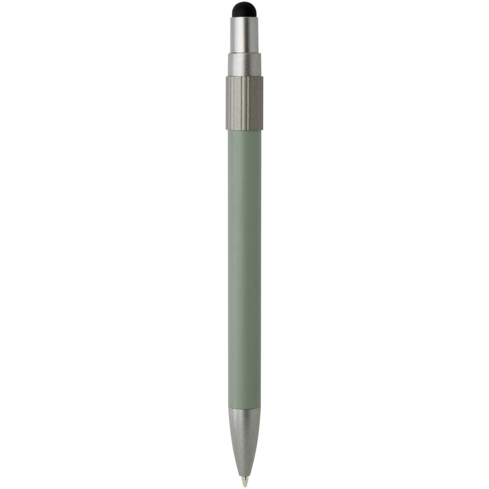 Stylo bille recyclé RCS avec stylet et toupie antistress (encre bleue) Rill Vert bruyère