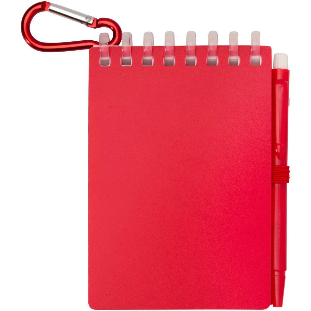 Ensemble carnet souple d’extérieur recyclé et stylo bille (encre noire) Lig Mini Rouge