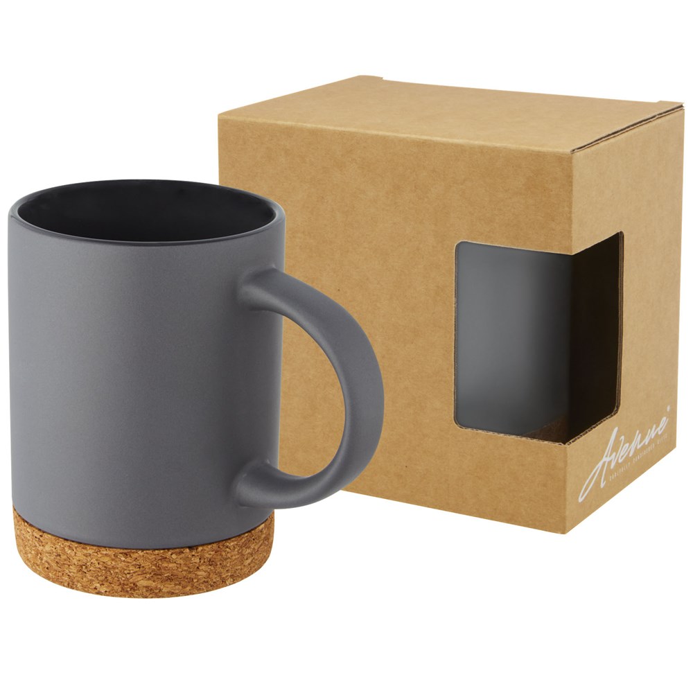 Tasse Neiva de 425 ml en céramique avec base en liège gris