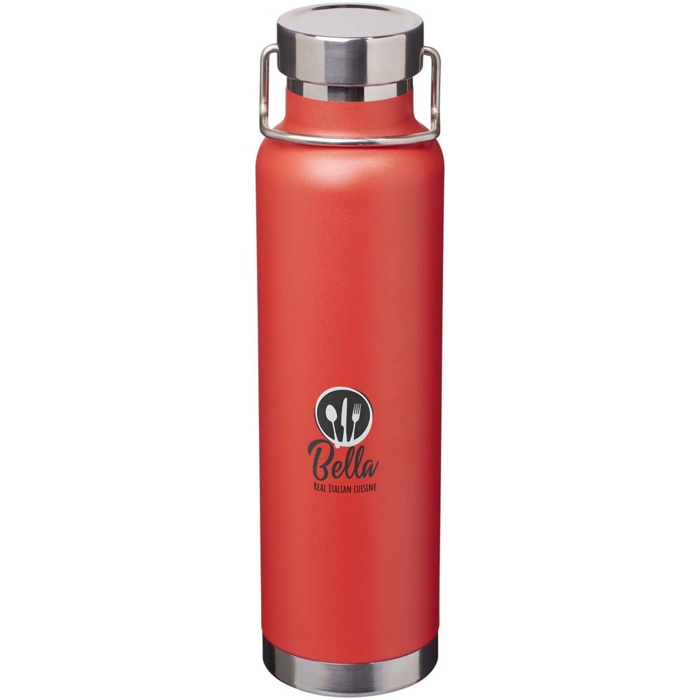 Bouteille avec isolation sous vide Astra de 650 ml en cuivre et acier inoxydable recyclé certifié RCS Rouge