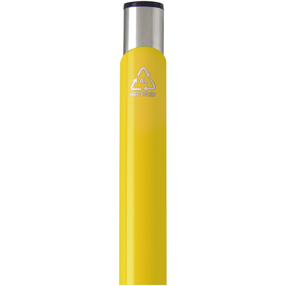 Stylo bille en aluminium recyclé Moneta (encre noire) Jaune