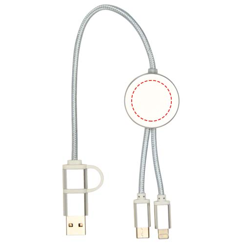 Alasia 30 cm 5-in-1 Kabel aus recyceltem Kunststoff für Datenübertragung und 27W Schnellladung Silber