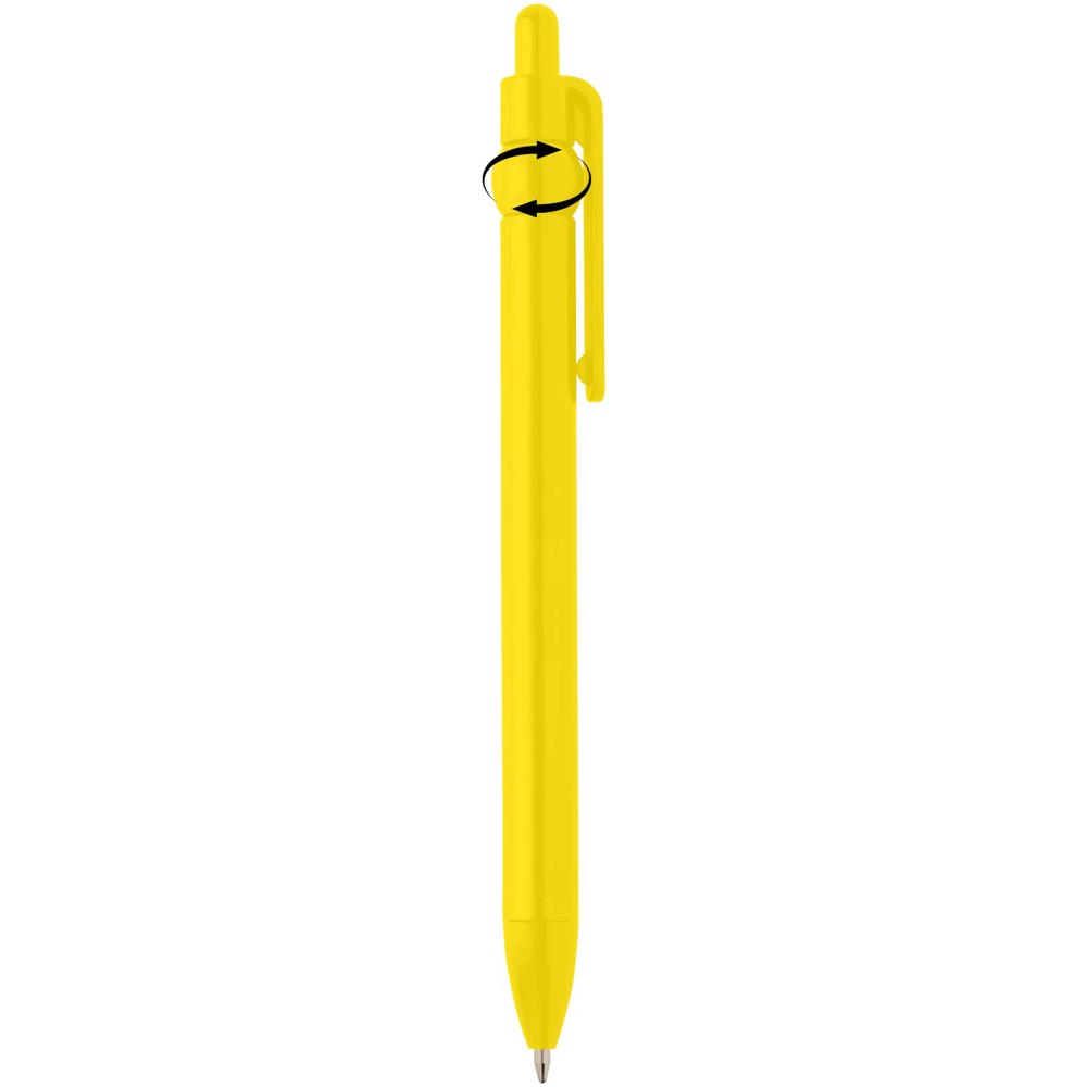 Stylo bille Fidget en plastique recyclé (encre noire) jaune