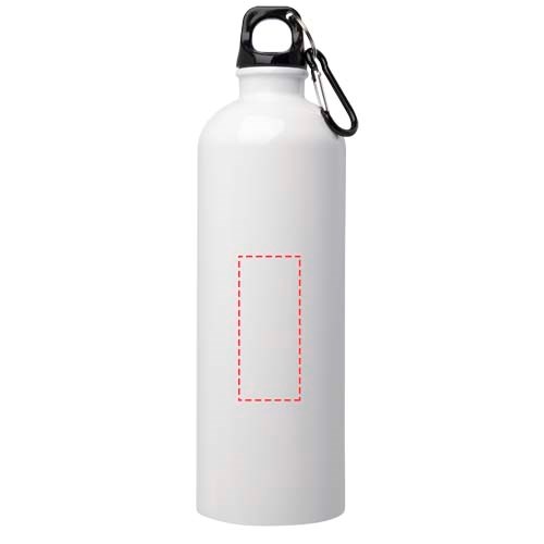 Bouteille d'eau Oregon de 750 ml simple paroi en acier recyclé certifié RCS avec mousqueton Blanc