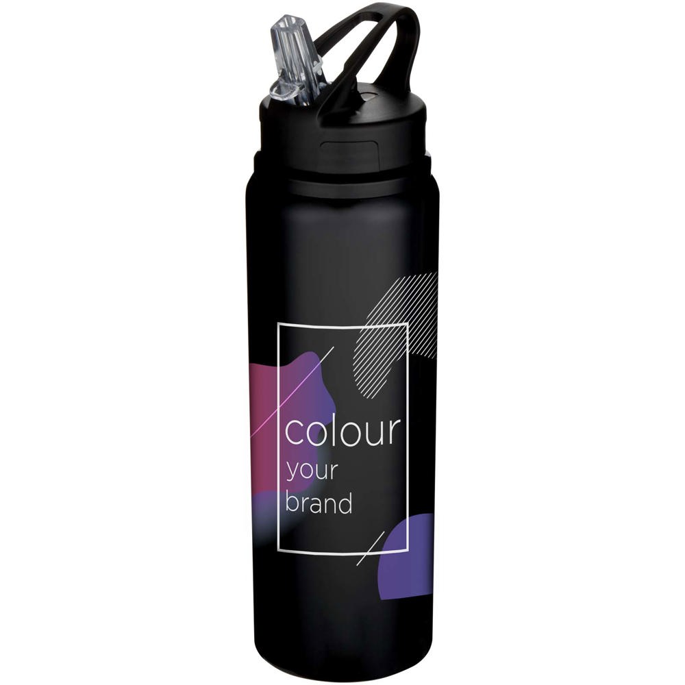 Fitz 800 ml RCS-zertifizierte, einwandige Trinkflasche aus recyceltem Edelstahl schwarz
