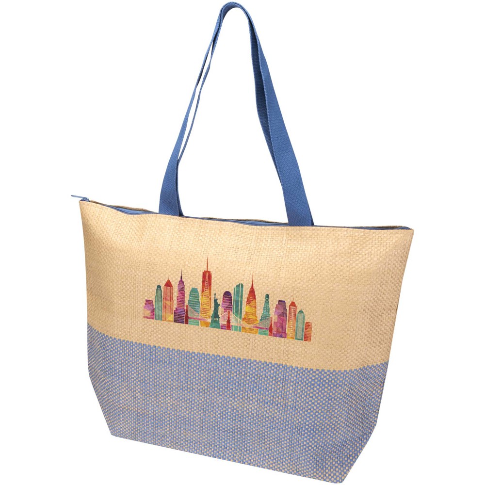 Rhythm grosse Strohpapier Tragetasche mit Reissverschluss, 21 l Ozeanblau