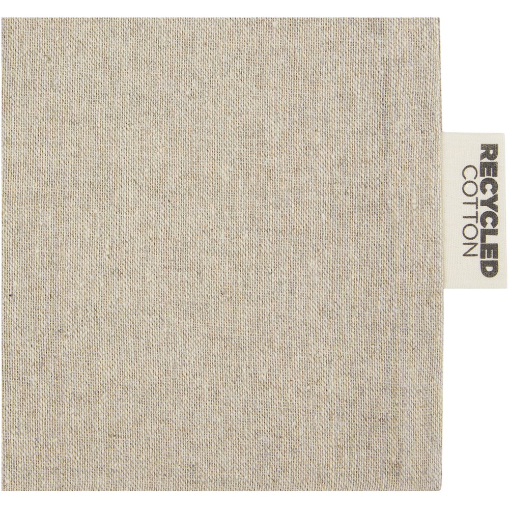 Pheebs 150 g/m² GRS Zuziehbeutel aus Recyclingbaumwolle mittel 1,5 l heather natur