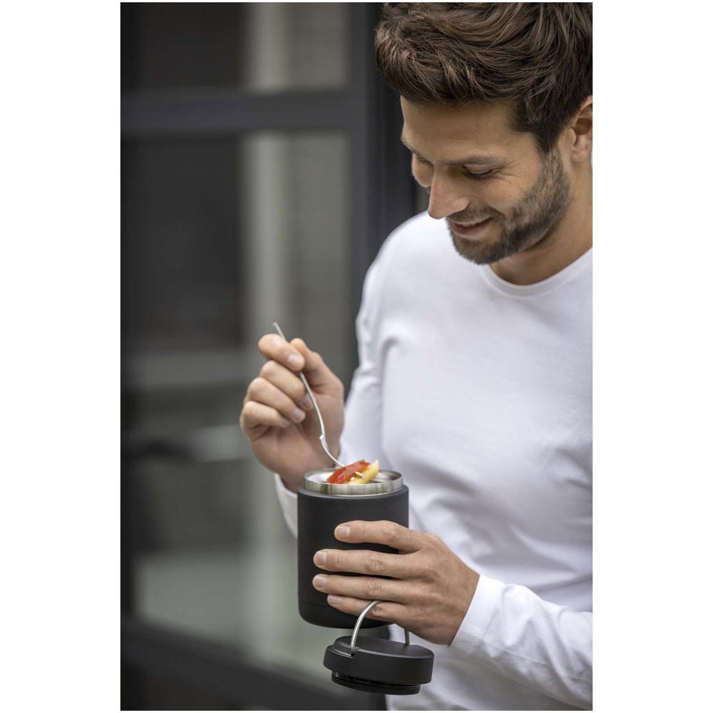 Doveron 500 ml isolierter Lunchpot aus recyceltem Edelstahl schwarz