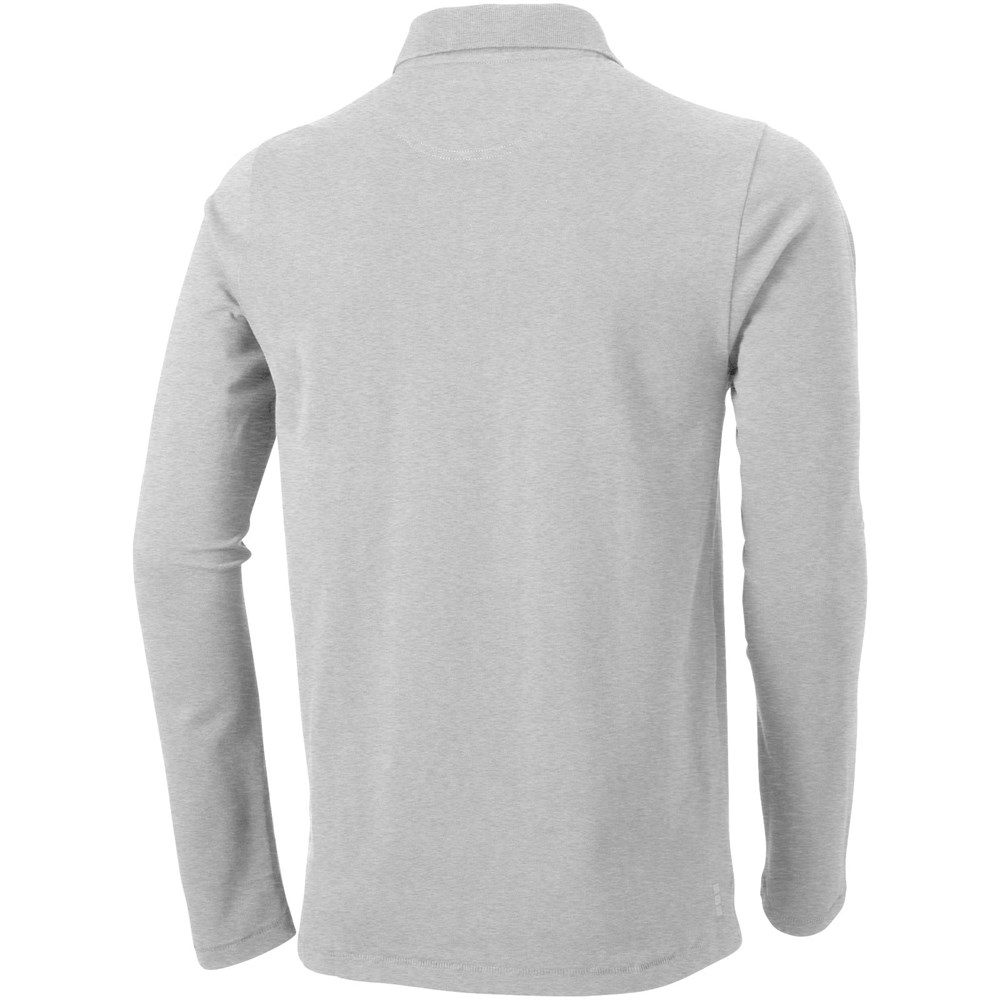 Oakville Langarm Poloshirt für Herren grau meliert