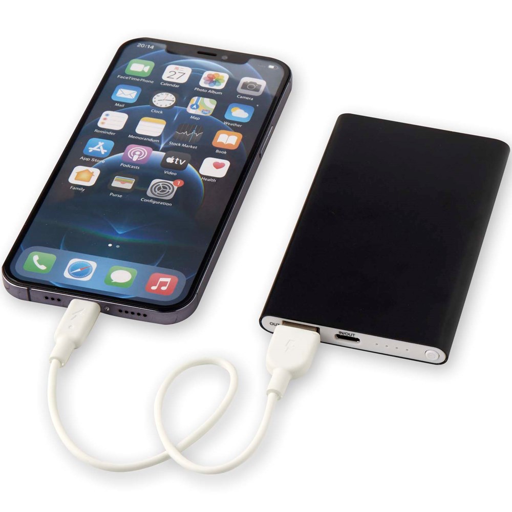 Pep 4000 mAh Type-C Powerbank aus recyceltem Aluminium schwarz