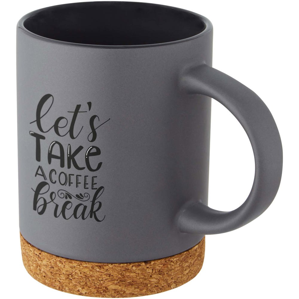 Tasse Neiva de 425 ml en céramique avec base en liège Gris