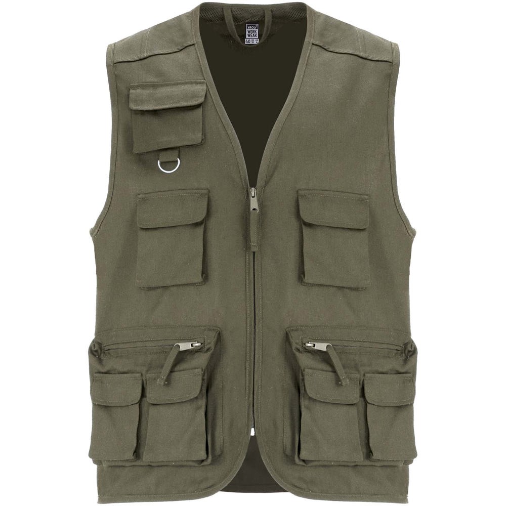 Venera Arbeitsweste mit V-Ausschnitt und mehreren Taschen, 200 g/m2 militärgrün