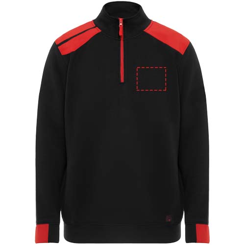 Maverick Pullover für Herren mit halbem Reissverschluss, 280 g/m2 schwarz, rot