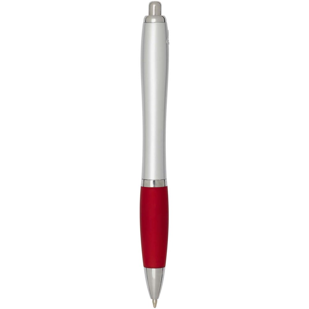 Nash RCS Kugelschreiber aus recyceltem Kunststoff mit silbernem Schaft und farbigem Griff (schwarze Tinte) Rot