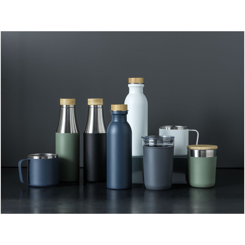 Bello 420 ml Glasbecher mit Aussenwand aus recyceltem Kunststoff eisblau