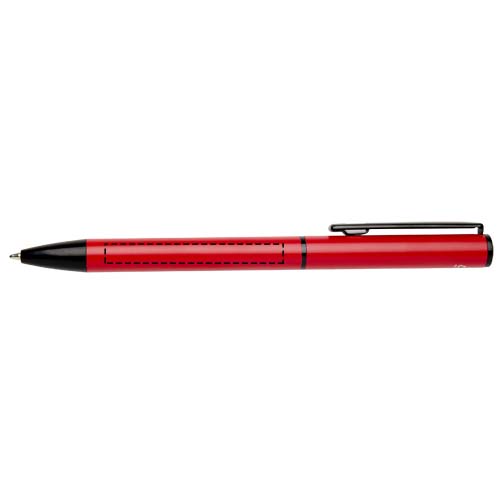 Verton Kugelschreiber aus recyceltem Aluminium mit Drehmechanik und Hülle (blaue Tinte) Rot
