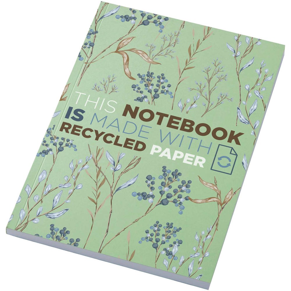Cahier Novella Austen Colours A5 recyclé à couverture souple de 100 feuilles Vert