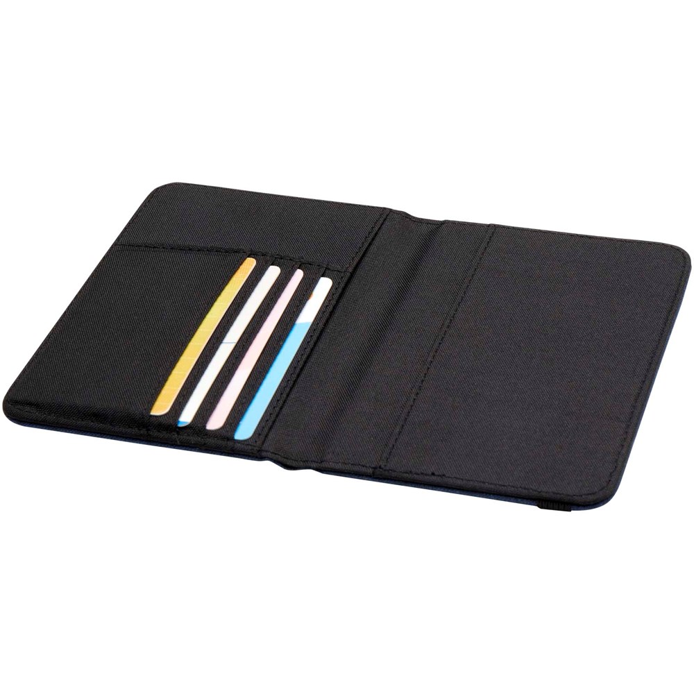 Porte-passeport RFID Ross en rPET certifié GRS Bleu cobalt