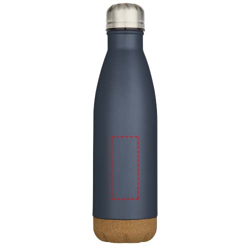 Bouteille d’eau Cove de 500 ml en acier inoxydable isolée sous vide et à double paroi avec détails en liège Bleu hale