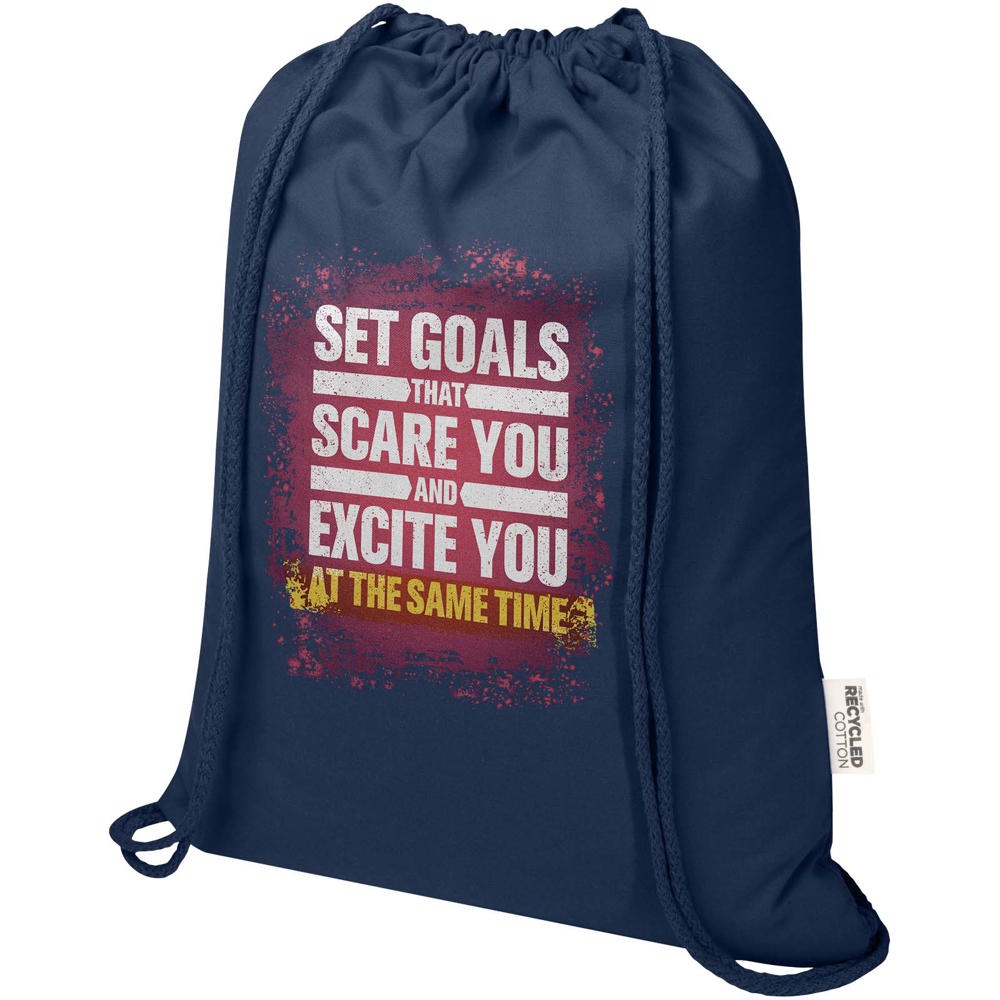 Sac Peru Blend de 5 L avec cordon en coton recyclé 180 g/m2 certifié GRS Marine