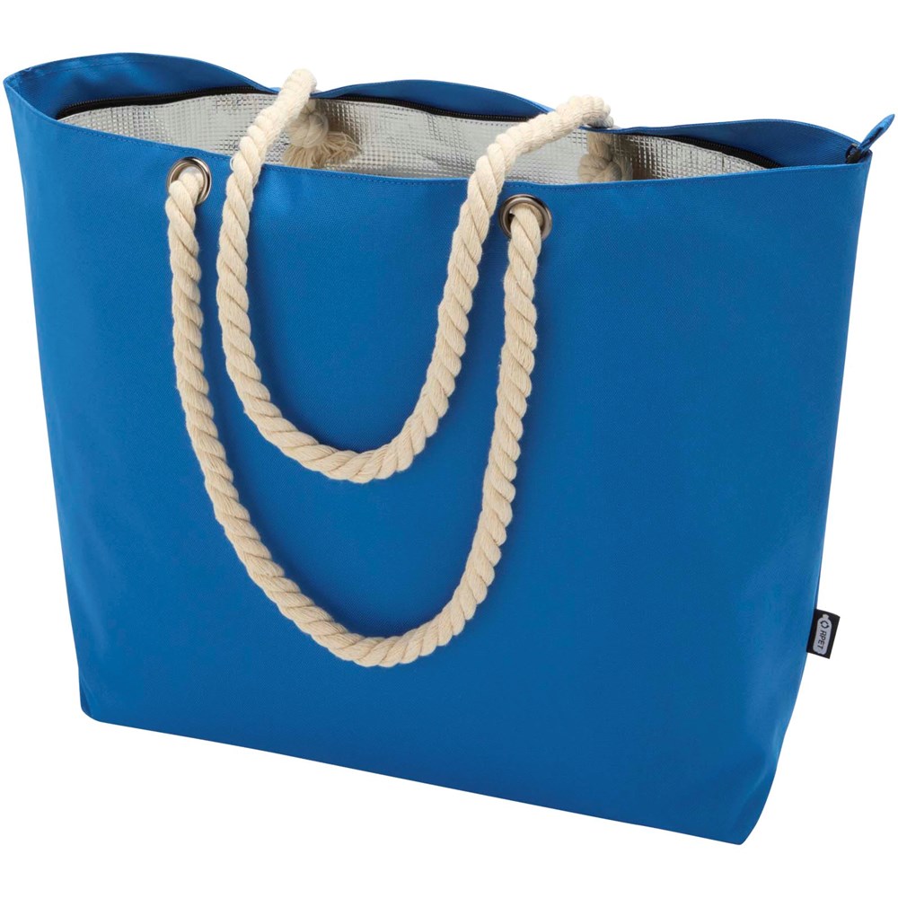 Panama Strandkühltasche mit Kordelgriffen aus recyceltem GRS-Material, 23L royalblau