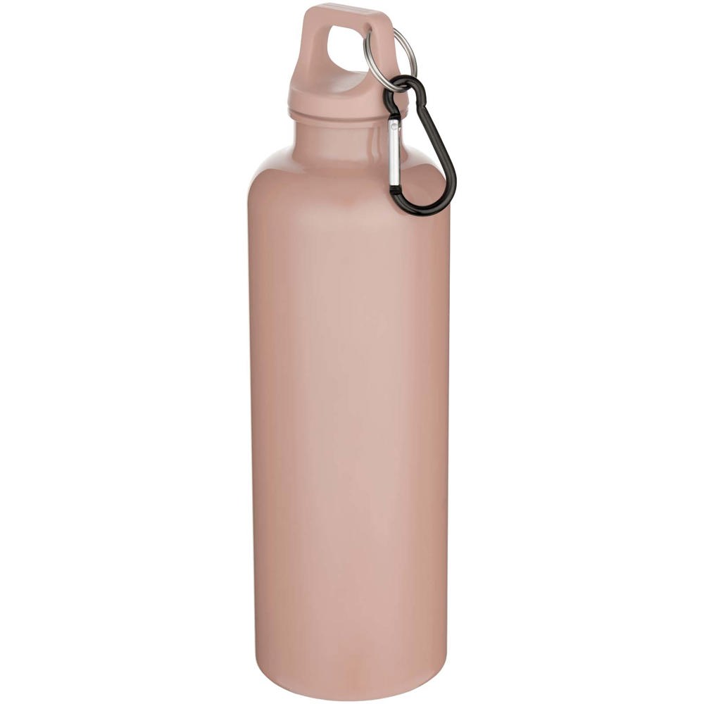 Bouteille d’eau Oregon de 750 ml en plastique recyclé uni certifié RCS avec mousqueton Rose poudré