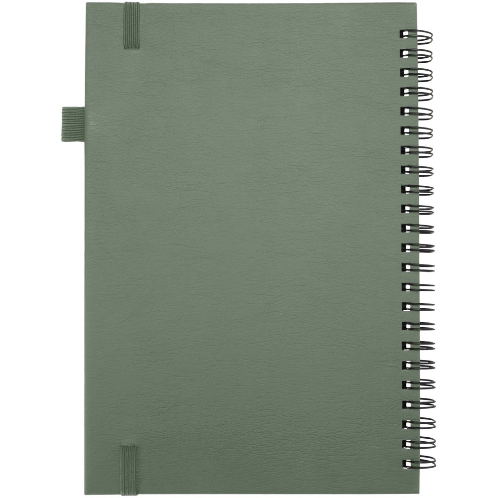 Cahier à spirales Liss A5 à couverture rigide en plastique recyclé Vert bruyère