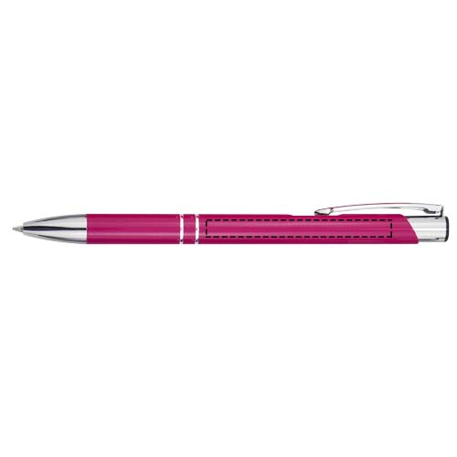 Moneta Druckkugelschreiber aus Aluminium (blaue Mine) magenta