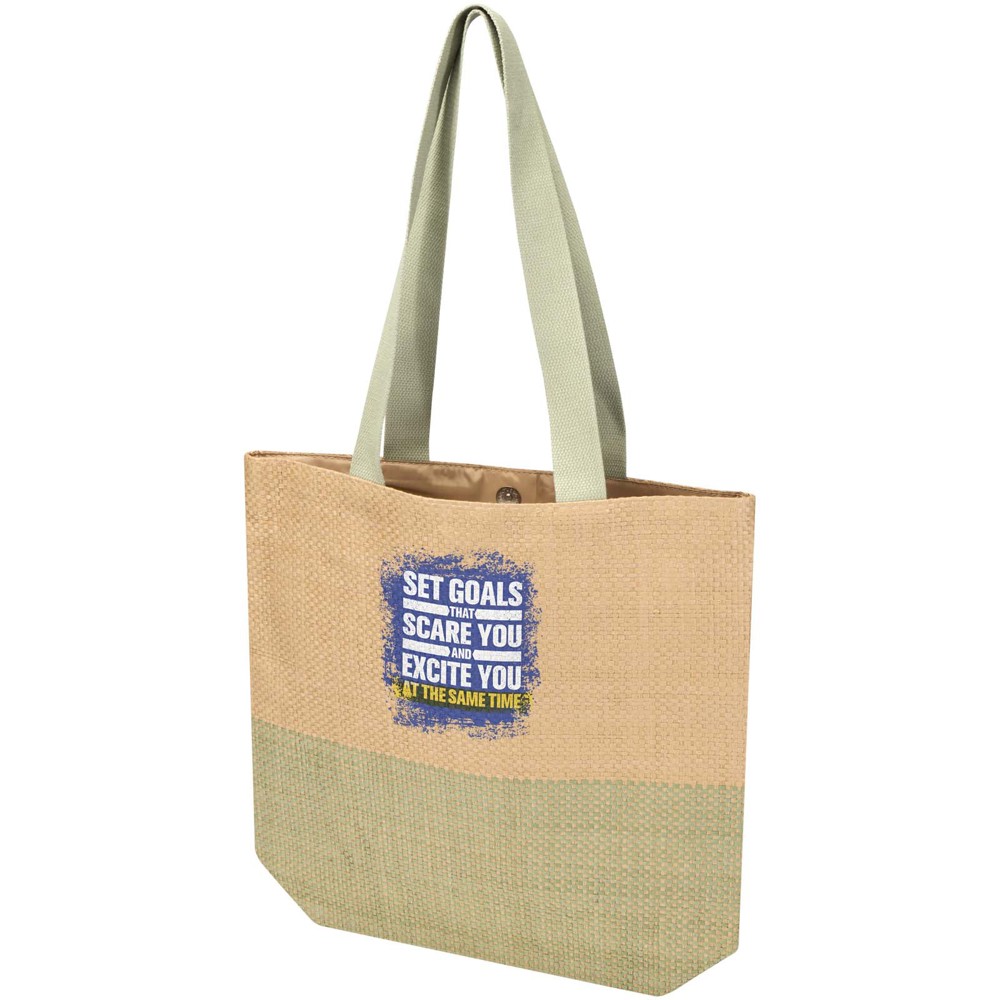 Sac fourre-tout en papier paille Rhythm, 10 L Vert bruyère