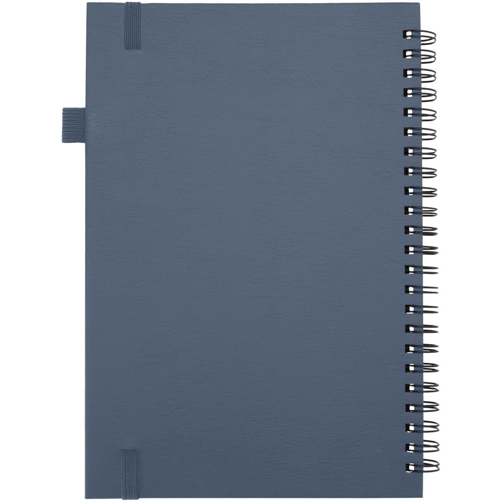 Cahier à spirales Liss A5 à couverture rigide en plastique recyclé Bleu océan