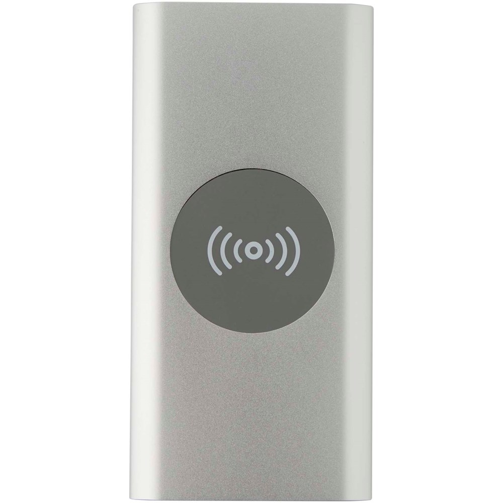 Juice 8000 mAh Typ-C kabellose Powerbank aus recyceltem Aluminium Silber
